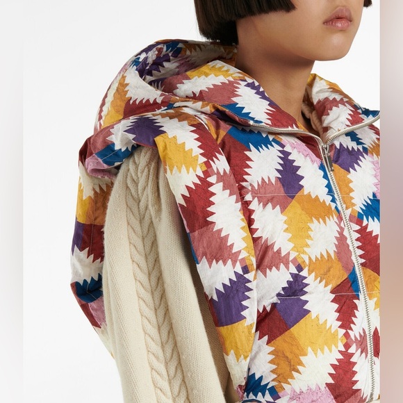 Isabel Marant Rare Multicolor Hoodia Cropped Puffer Vest Hooded Women’s One Size - Picture 6 of 16